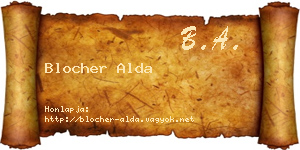 Blocher Alda névjegykártya